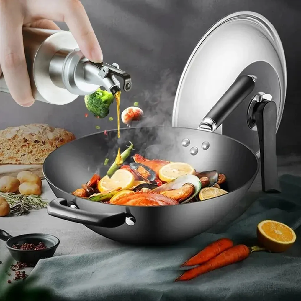 1 pçs cozinha garrafa de azeite recipiente plástico garrafa de aço inoxidável corpo pote jar pro vinagre molho titular dispensador de cozinha
