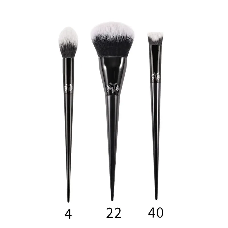 Kat Von D Conjunto de pincéis de maquiagem e kit para base, blush, destaque, corretivo, escultura em pó, sombra, pincel de maquiagem de marca KVD