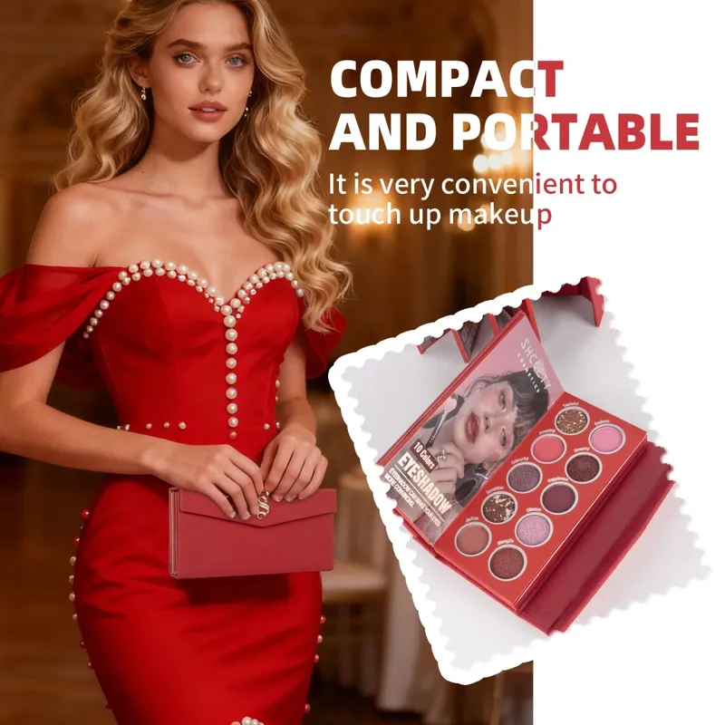 Paleta de maquiagem estilo carteira dobrável | Sombra Blush Highlighter Contour Compacto para viagens e uso diário