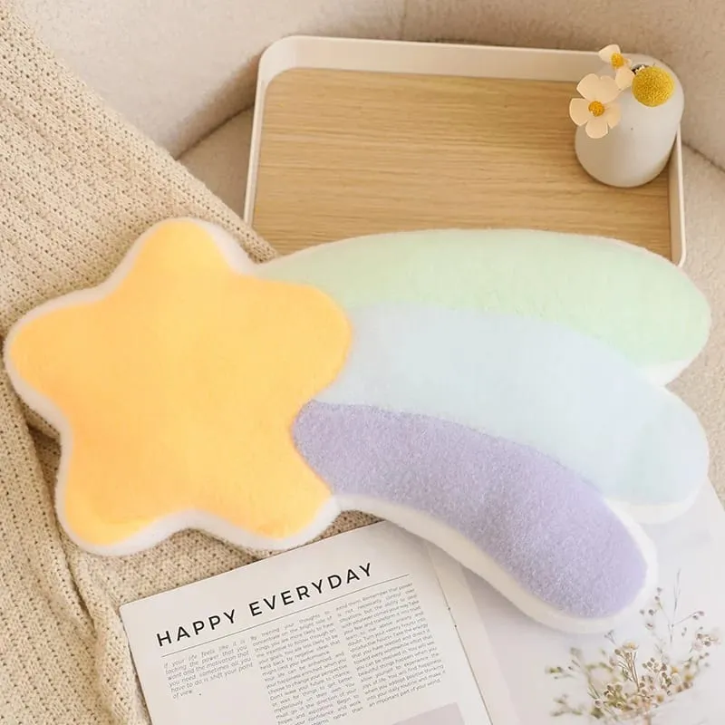 Candy Color Rainbow Cloud Star Moon Plush Pillow Stuffed Soft Flower Toy Throw Pillow Cushion Home Sofa Decor Gift for Friend