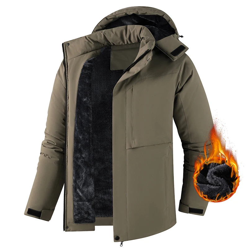 Winter Men Warm Waterproof Jackes Coat Mens Windproof Fleece Thicken Jacket Parkas Man Outdoor Casual Hooded Coat Jackets Male 1005010146117792