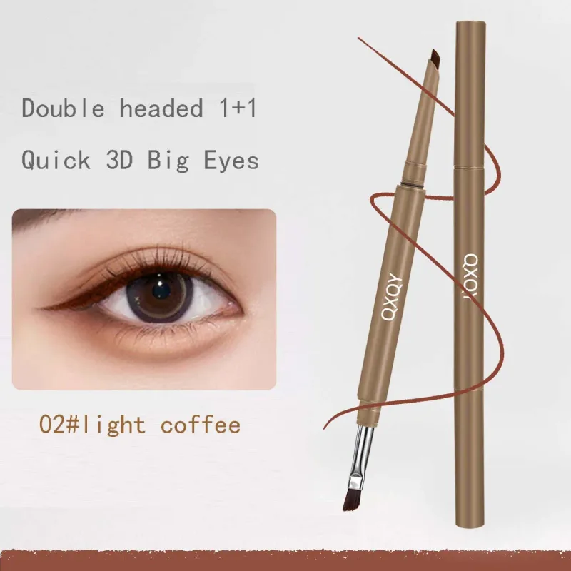 Delineador em gel de cabeça dupla, fácil de colorir, suave e à prova d'água, à prova de suor, marrom escuro, contorno de olhos, cosméticos, 1 peça — image 10