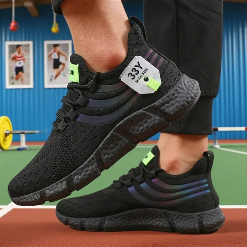 Tênis de malha masculino leve confortável macio respirável tênis de corrida atlético tenis multi colorido sapatos de caminhada