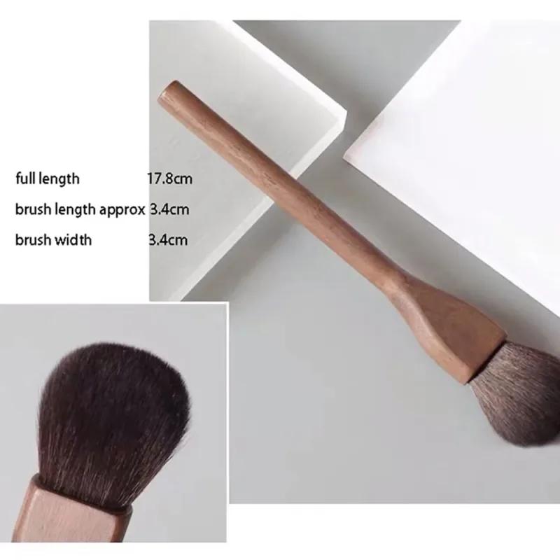 New Retro Wood Handle Makeup Brushes Super Soft Walnut Loose Powder Blush Foundation Contour Brush Cosmetic Makeup Tools