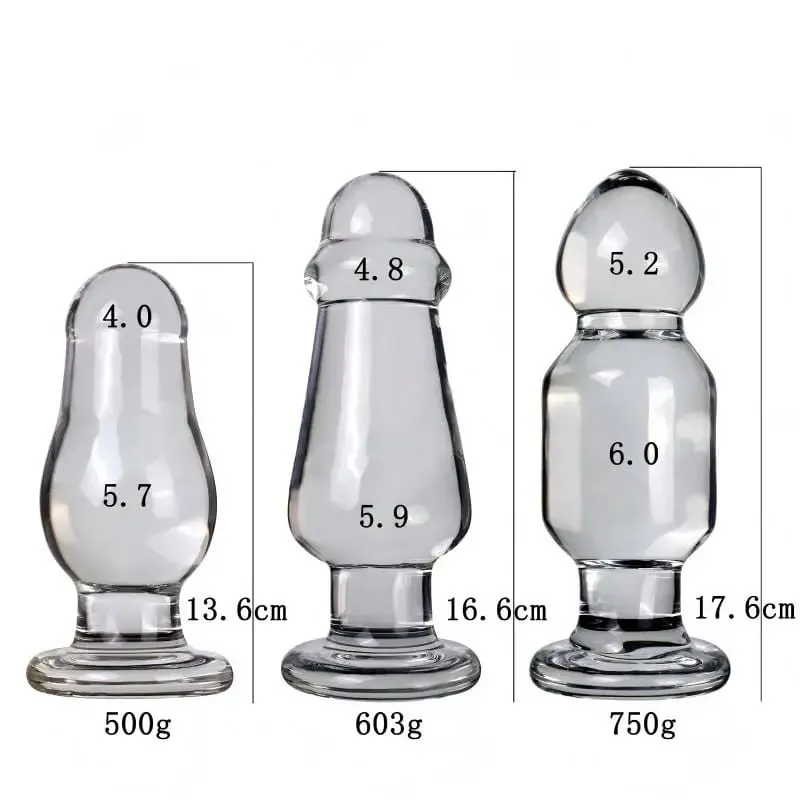 Vibrador de vidro de grande diâmetro, masturbador feminino, estimulação da próstata masculina, expansor anal, brinquedo sexual adulto para maior prazer