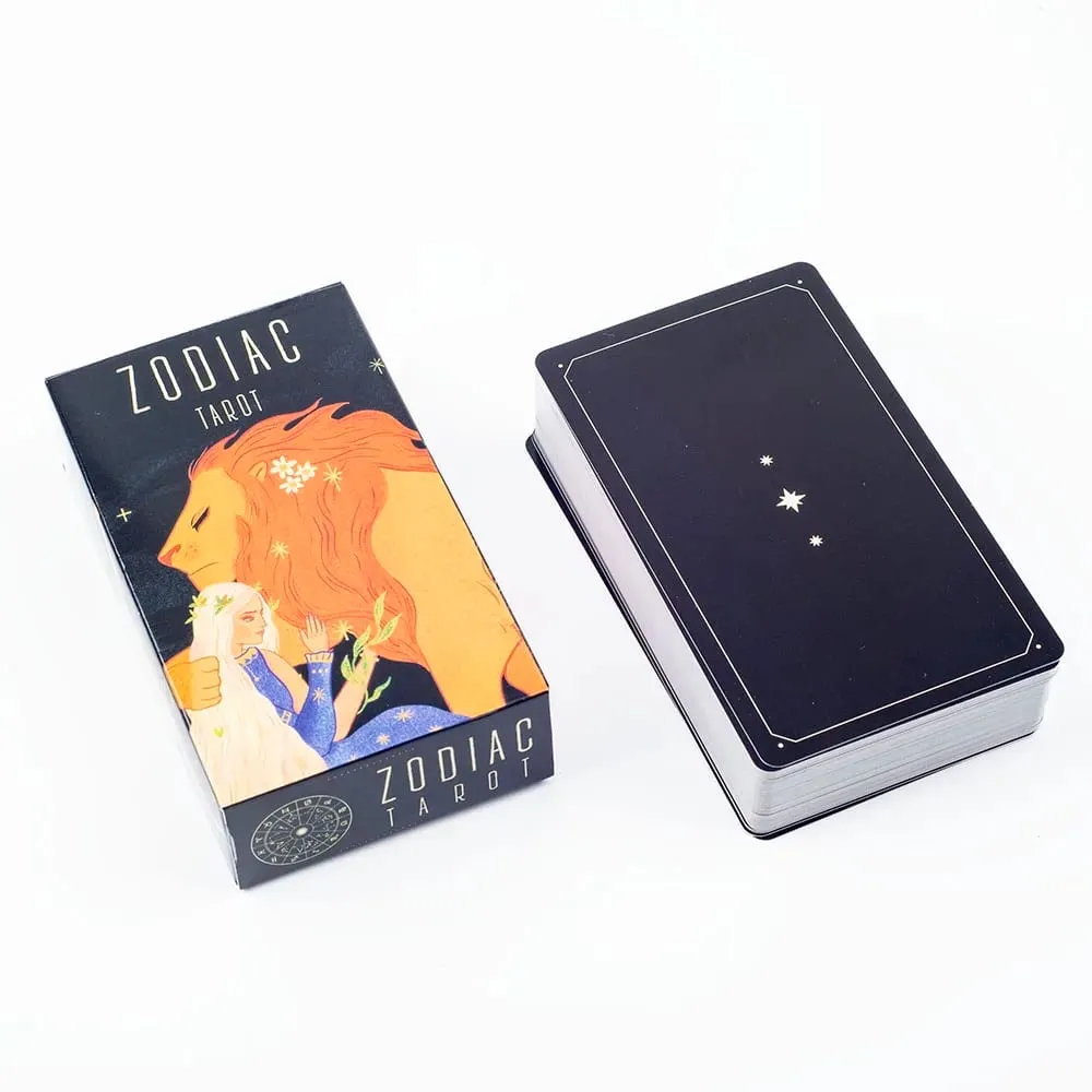 Baralho de tarô do zodíaco com 78 cartas, caminho divinatório sob as estrelas, jogo de tabuleiro envolvente para reunião familiar, 10,3 x 6 cm