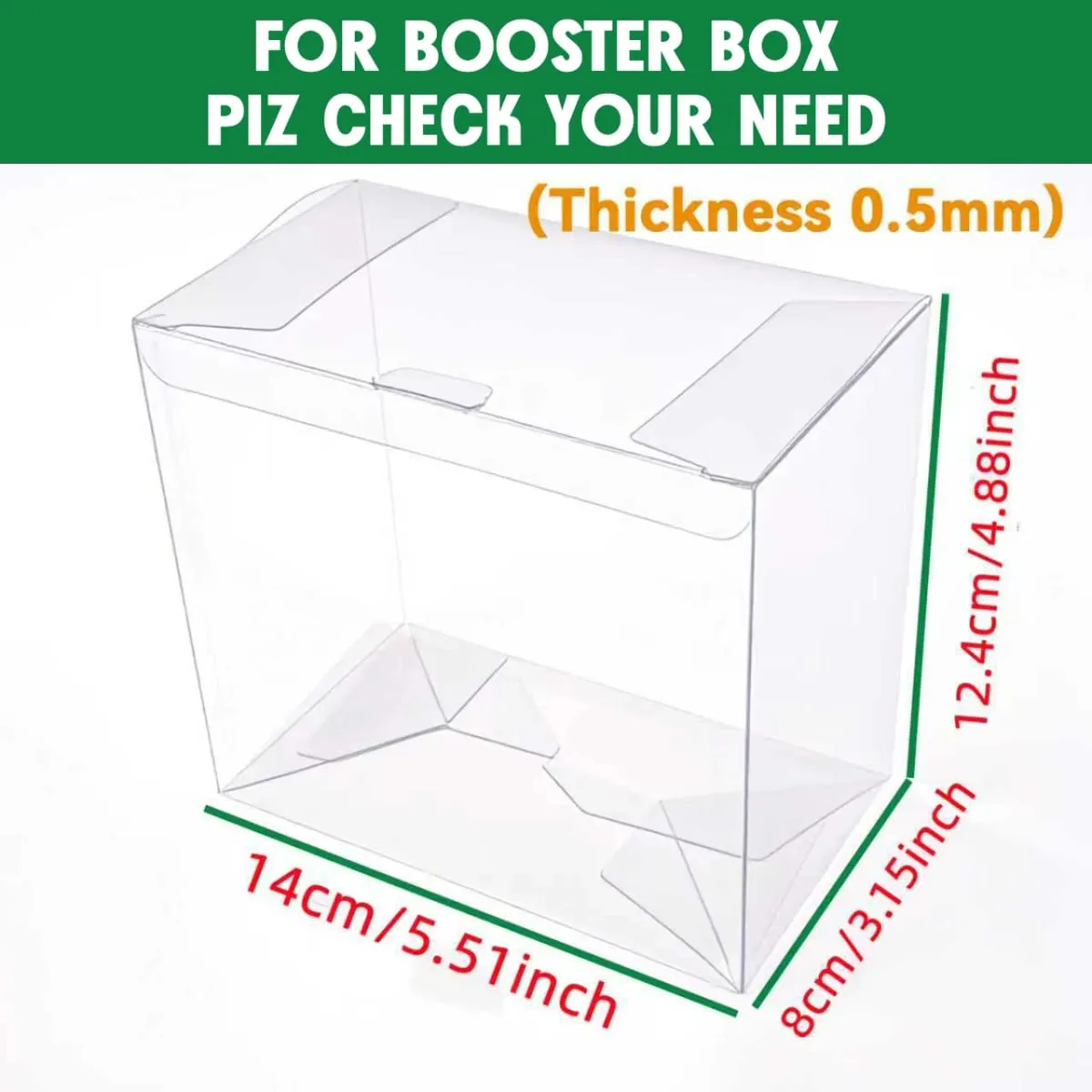 5/10 pçs claro pet booster caixa protetor caso para cartões ptcg tcg resistente a riscos escudo de armazenamento de exibição para cartões de negociação