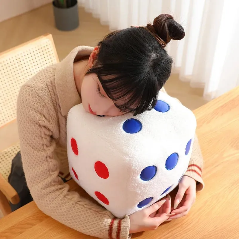 8/25cm recheado mahjong dados travesseiro de pelúcia macio branco preto volta apoio plushie interativo jogo interior instrumento presente