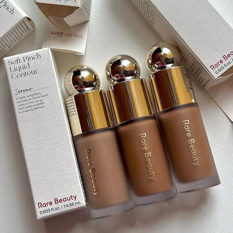 Hot Rare Beauty Brand 3D-Gesichtskonturierungs-Flüssigkeitsrouge Natürliche Bronzekonturen Stick Augen-Nasen-Schatten-Highlight-Glanz-Spiegel