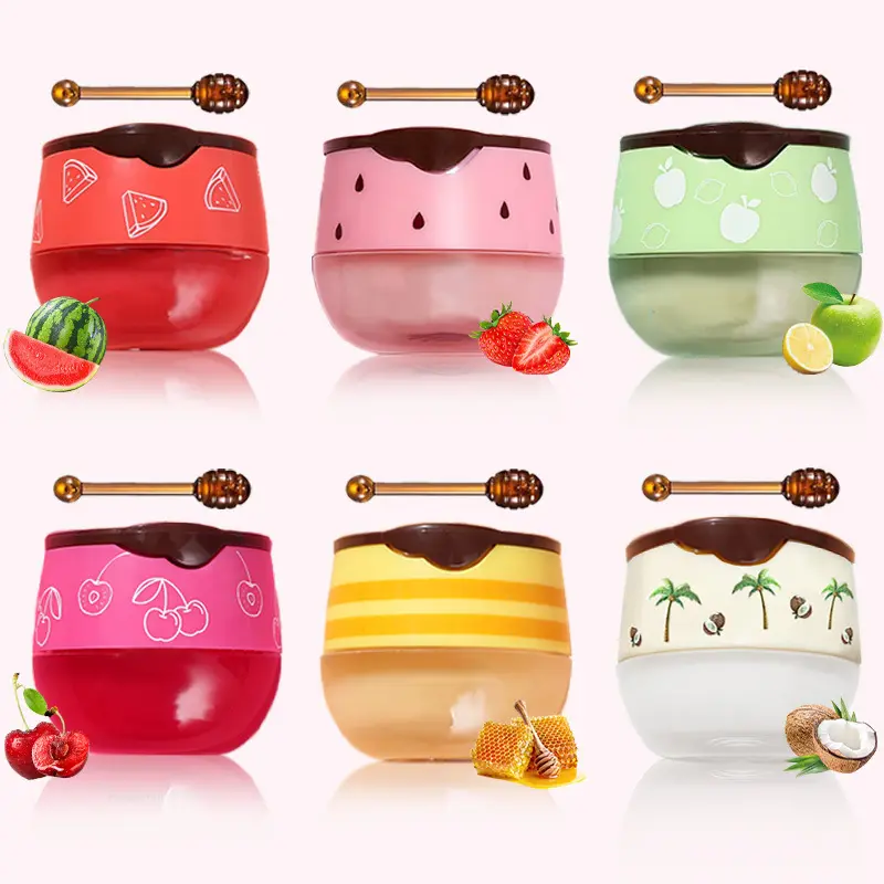 5.5g Lip Sleep Mask Night Sleep Maintenance Moisturizing Lip Gloss Bleach Cream Nourishing Lip Care Strawberry Honey