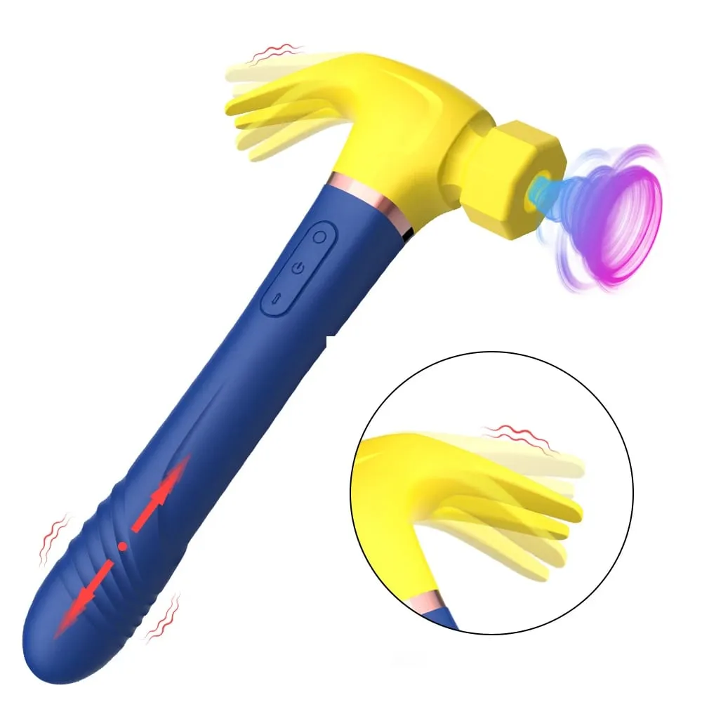 Vibrador martelo multifuncional, máquina sexual, estimulação do ponto g, vibrador telescópico, massagem vaginal, sucção de clitóris, masturbador feminino — image 1