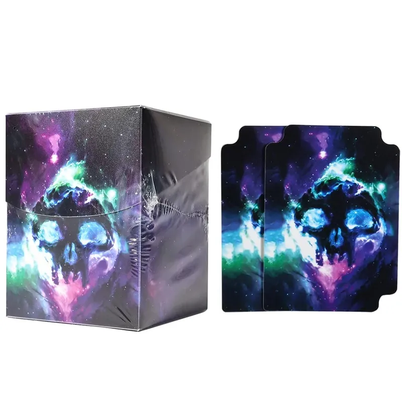 100 多張 BASIC LANDS 塑膠集換式卡盒可容納雙套卡 TCG/CCG 記憶卡盒，適用於 MTG/YGO，附兩個分隔板