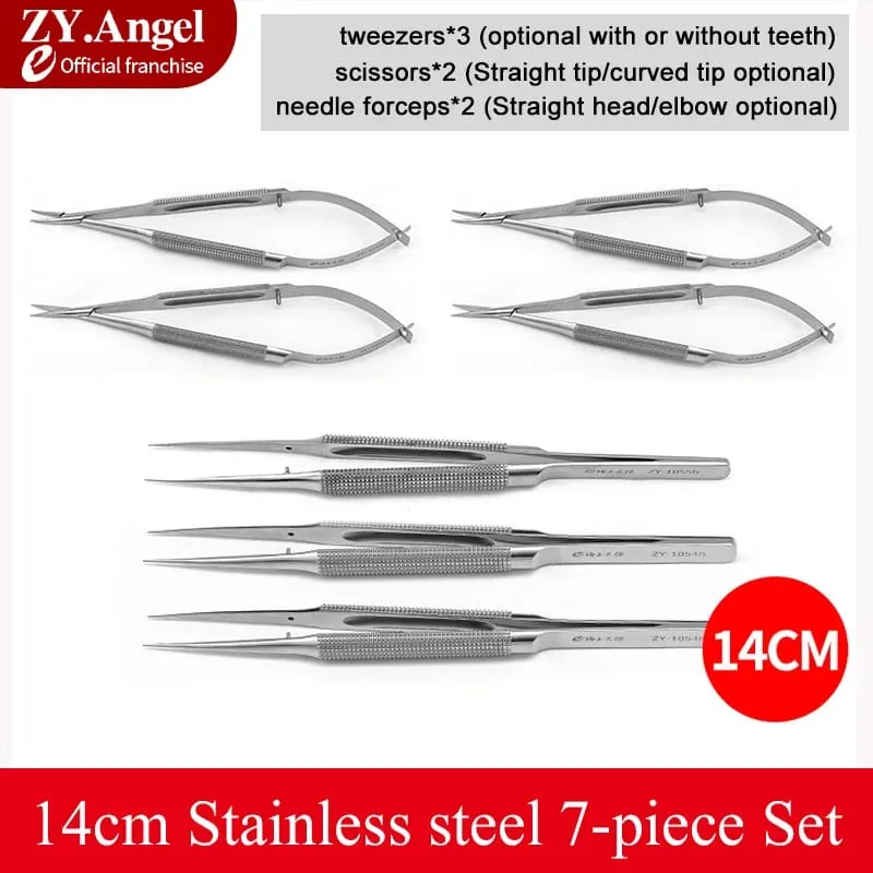 Ophthalmic Microsurgery Instruments Scissors Needle Holders Tweezers Stainless Steel 4/6/8 Piece Set Of Ophthalmic Surgical Tool