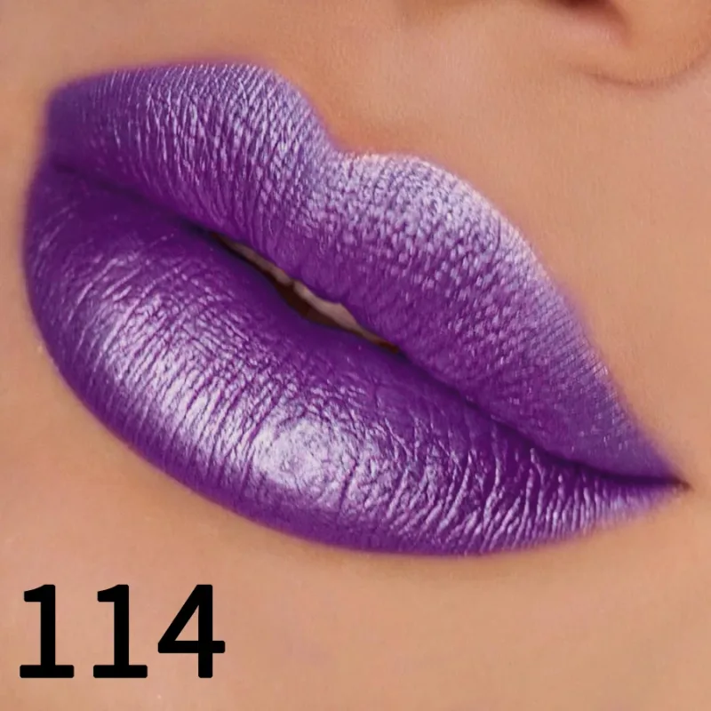 Batom metálico com glitter, acabamento hidratante, 19 cores, vermelho, rosa, brilhante, altamente pigmentado, lábios, maquiagem, presentes, cosmético, 1 peça — image 20