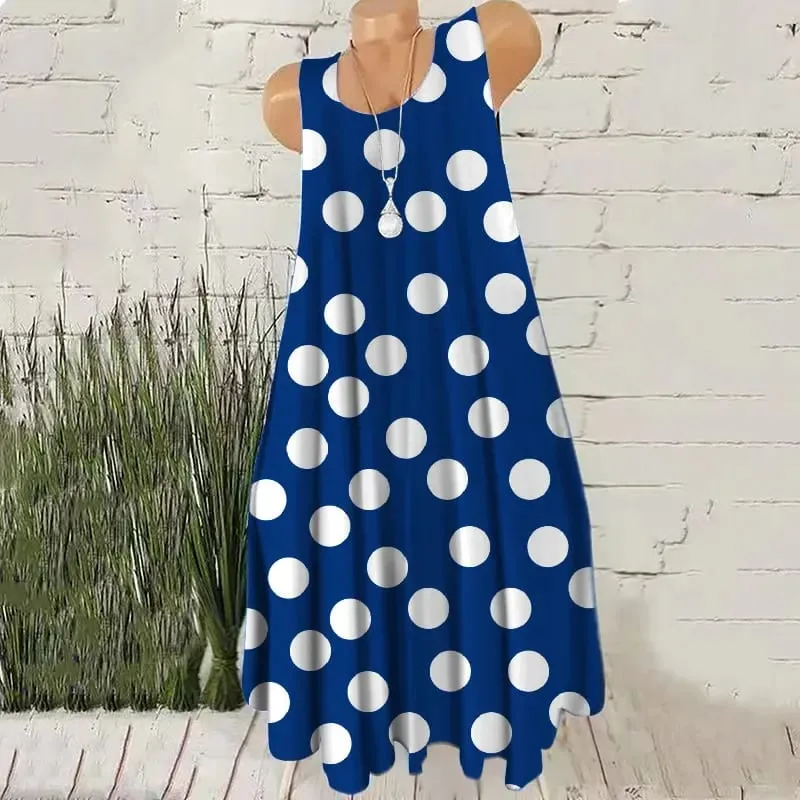 Padrão de bolinhas redondas moda feminina mini vestidos verão sem mangas impressão 3d rua senhoras tendência vestido 3xl plus size vestido casual — image 8