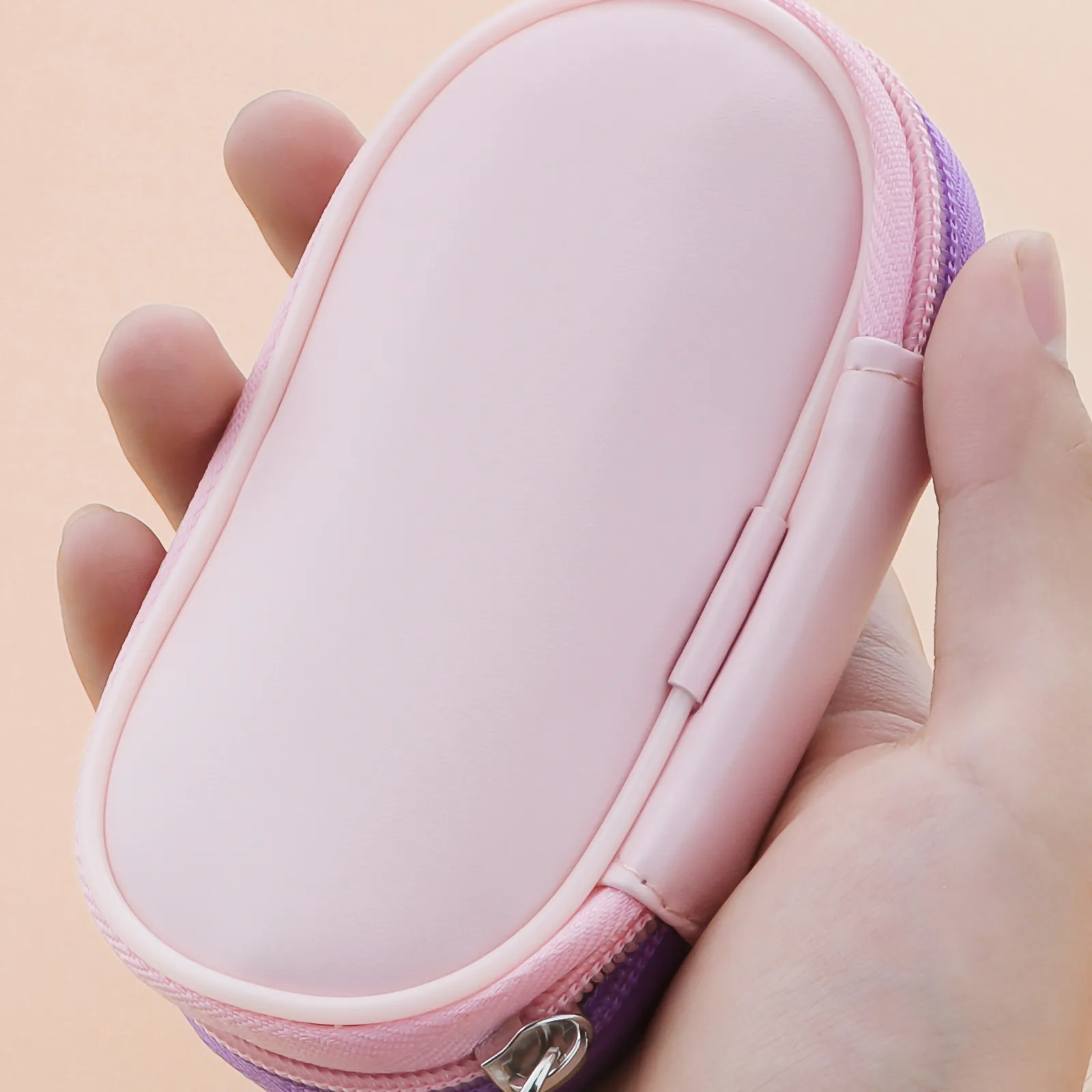 10 Pink Mini Makeup Brush Travel Portable Makeup Tool Makeup Puff - Palm Brush Professional Makeup Tool Set