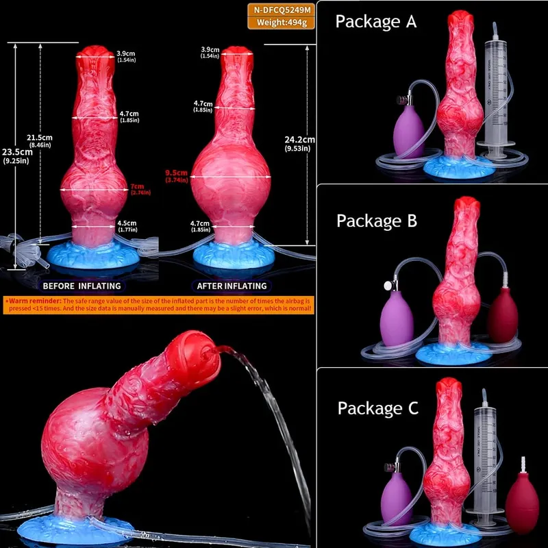 Plugue anal inflável para cavalo, plugue anal de silicone para ejaculação, pênis com nó, ponto g, treinador anal, brinquedo sexual gay, homens e mulheres