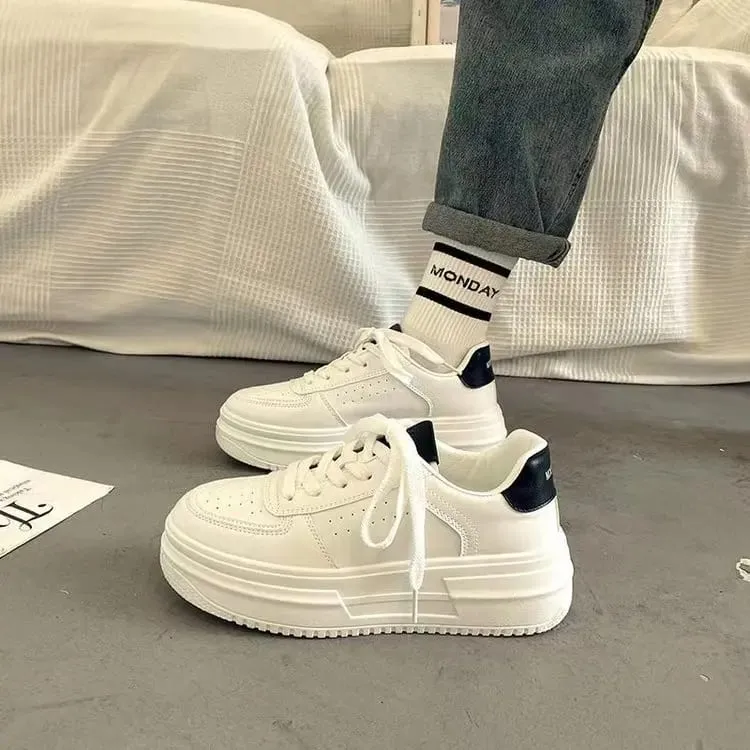 Mulheres plataforma sapatos de lona altura crescente tênis grossos para jovens meninas formadores ao ar livre senhoras calçados sola grossa
