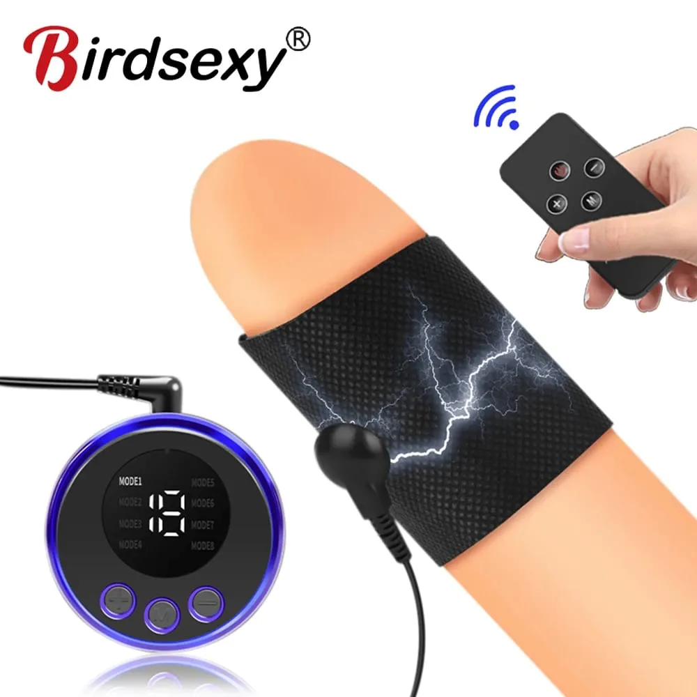 Electro Penis Sleeve Vibrator For Men Penis Cock Ring Masturbation Conductive Enlargement Stimulator Massage Sex Toys For Men — image 1