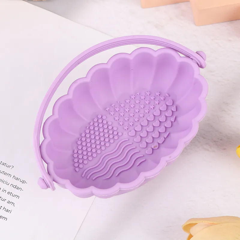 Escova de maquiagem de silicone, caixa de limpeza, tigela de lavagem, maquiagem, ovo, prateleira de secagem, ferramenta para lavar pó, esponja, escovas de armazenamento, purificador