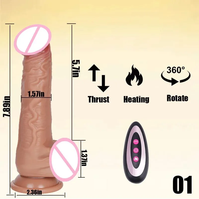 Empurrando preto realista pênis vibrador masculino pau telescópico rotativo aquecimento g ponto clitoral estimulação anal vibrador brinquedo sexual