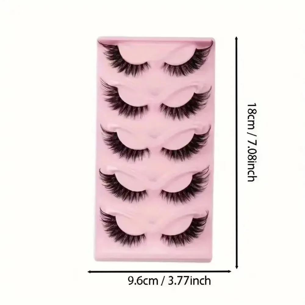 Venda quente 5 pares de cílios postiços olho de gato aparência natural cílios finos para maquiagem diária dos olhos