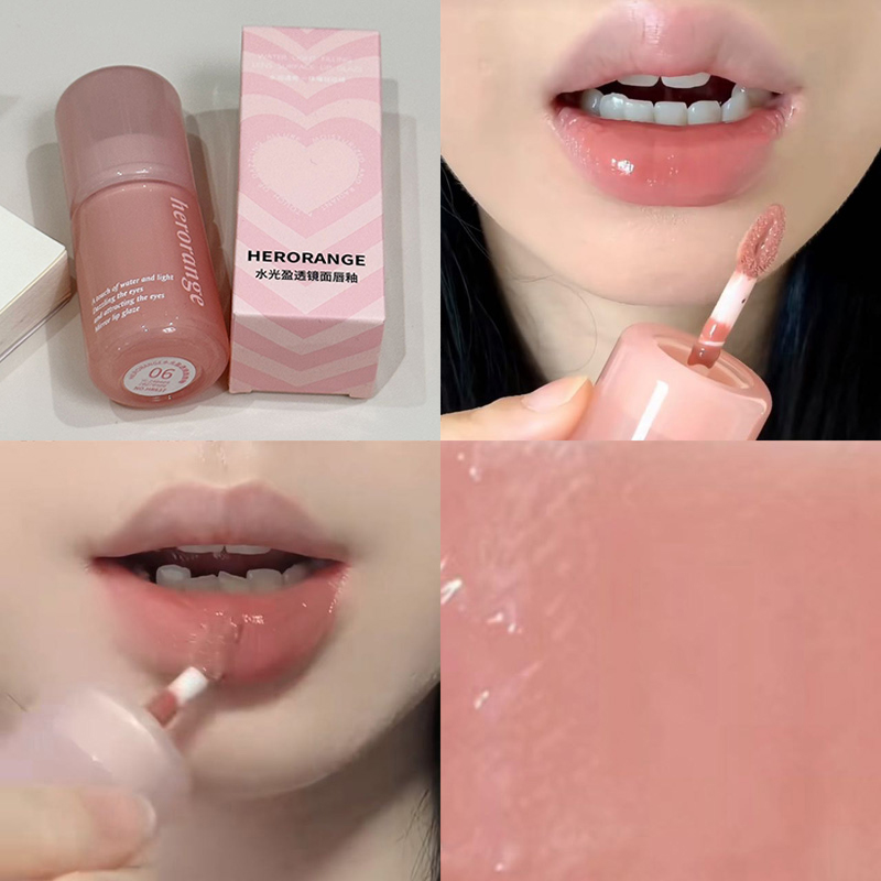Espelho água brilho labial cristal geléia batom hidratante plumping hidratante colorido lábio matiz lábios cuidados maquiagem beleza