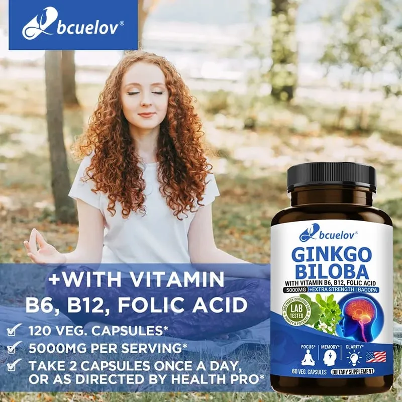 Advanced Nootropic Brain Booster Supplement Improves Memory Enhances Focus Boosts Nerve Energy & IQ Health Vitamins B12 B6