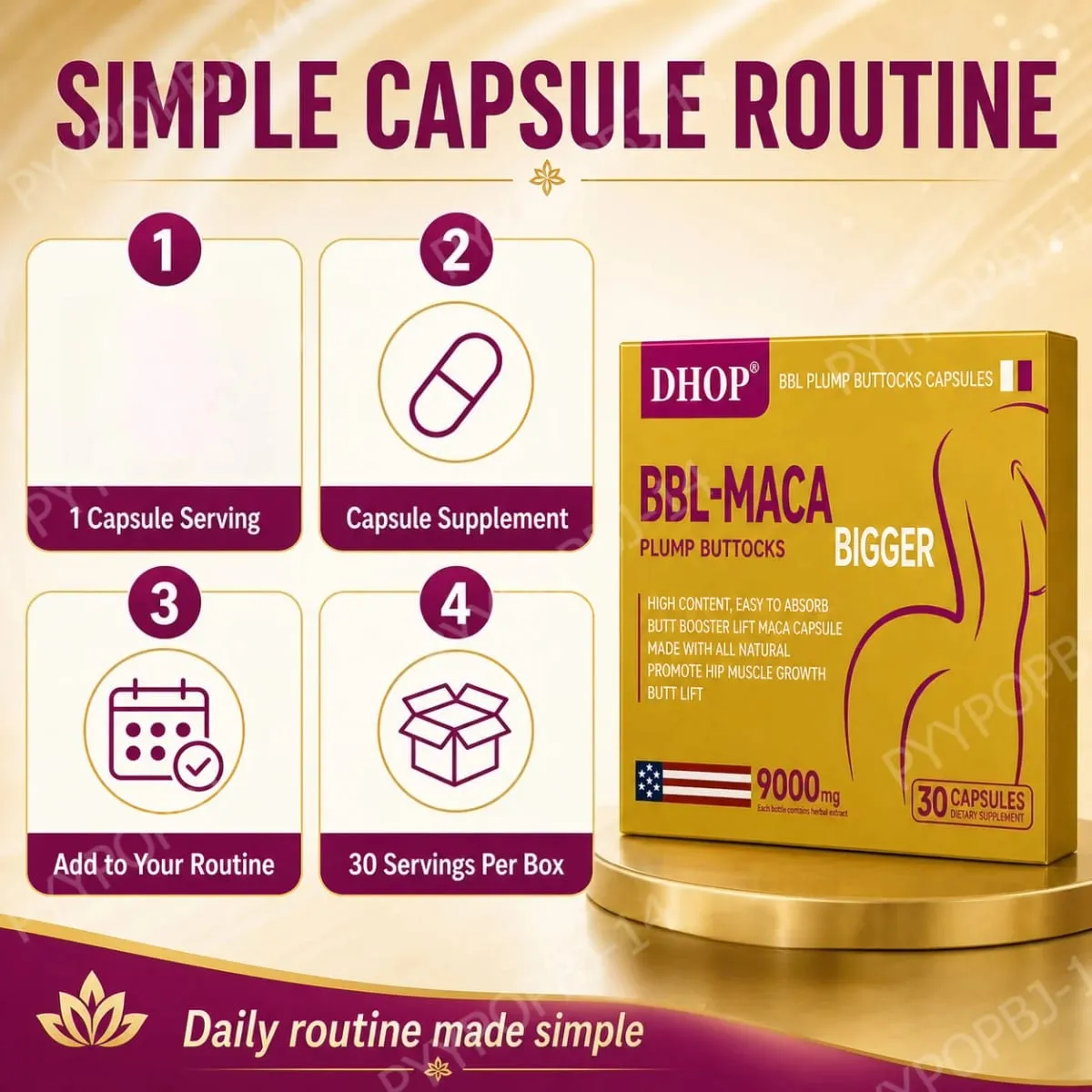 Plump Buttocks Capsules with Pueraria Mirifica Creatine and Deep Sea Fish Collagen Peptide Easy Absorb 30 Capsules