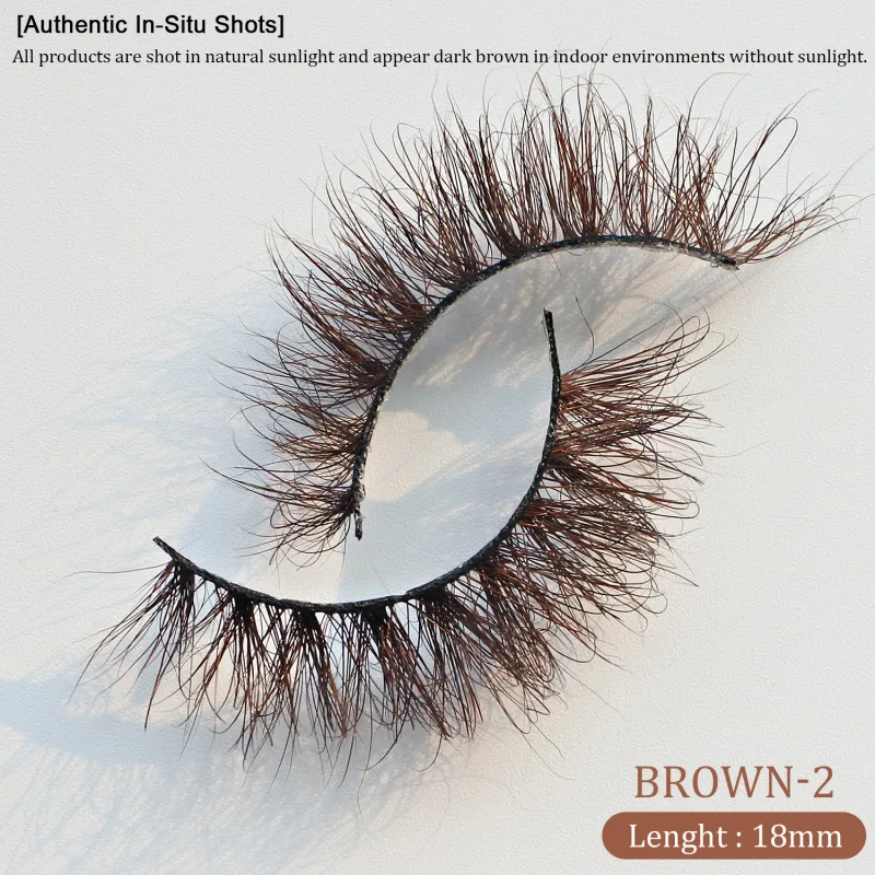 `Marrom escuro 3d vison cílios postiços fofos finos volume tira cílios macios feitos à mão marrom vison cílios maquiagem natural olho beleza t