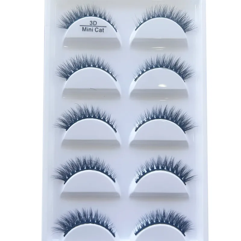 New 5 Pairs Natural 3D False Eyelashes Makeup Mink Eyelash Fake Eye Lashes Faux Cils Make Up Beauty Maquillaje Tools H13 Mini — image 5