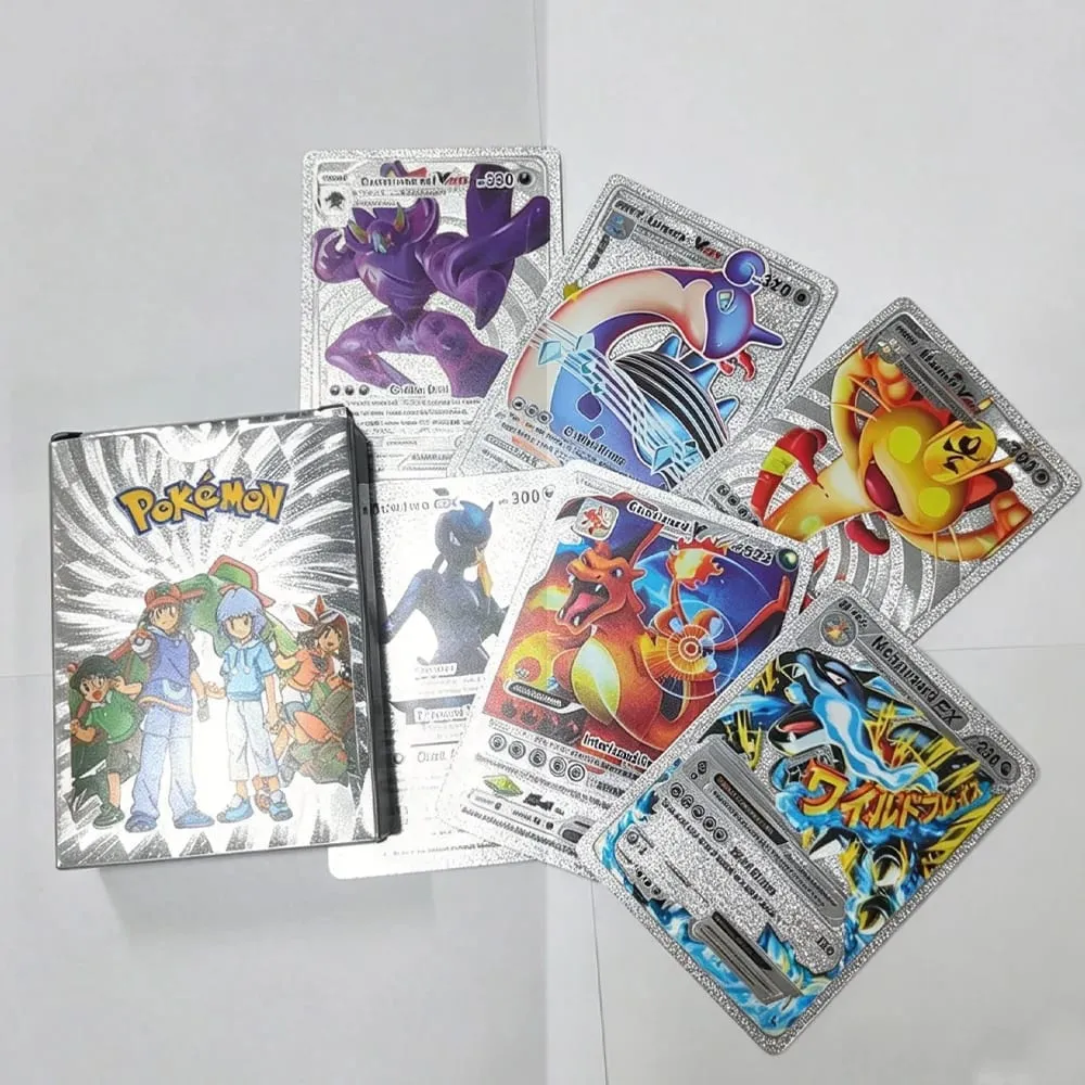 55PCS Pokemon Cards Vmax GX Gold Foil Flash Box Party Interactive Game English Spanish Colorful Game Battle Collection Card Gift