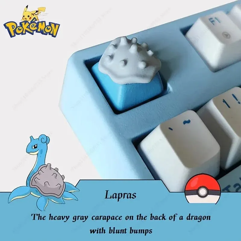 Pokemon Anime Cute Tail Keycaps Pikachu Gengar Eevee Keyboard Cap for Cross Shaft Mechanical Keyboard 3D Resin Keycaps Best Gift
