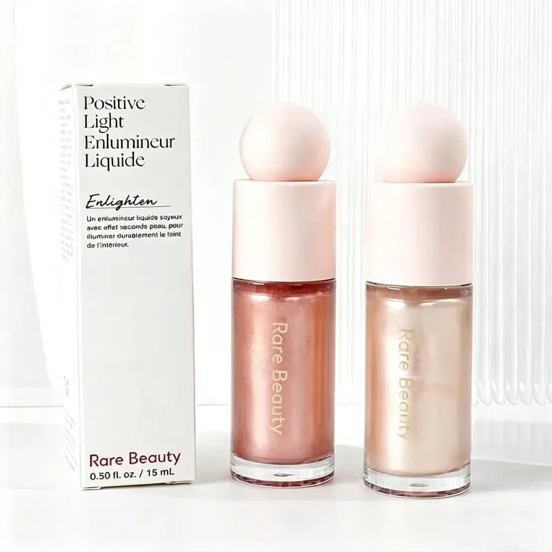 Rare Beauty Powder Blush Highlight Brighten Highlighter Mirror Long-Lasting Glowing Face Makeup Set for Natural Radiant Finish