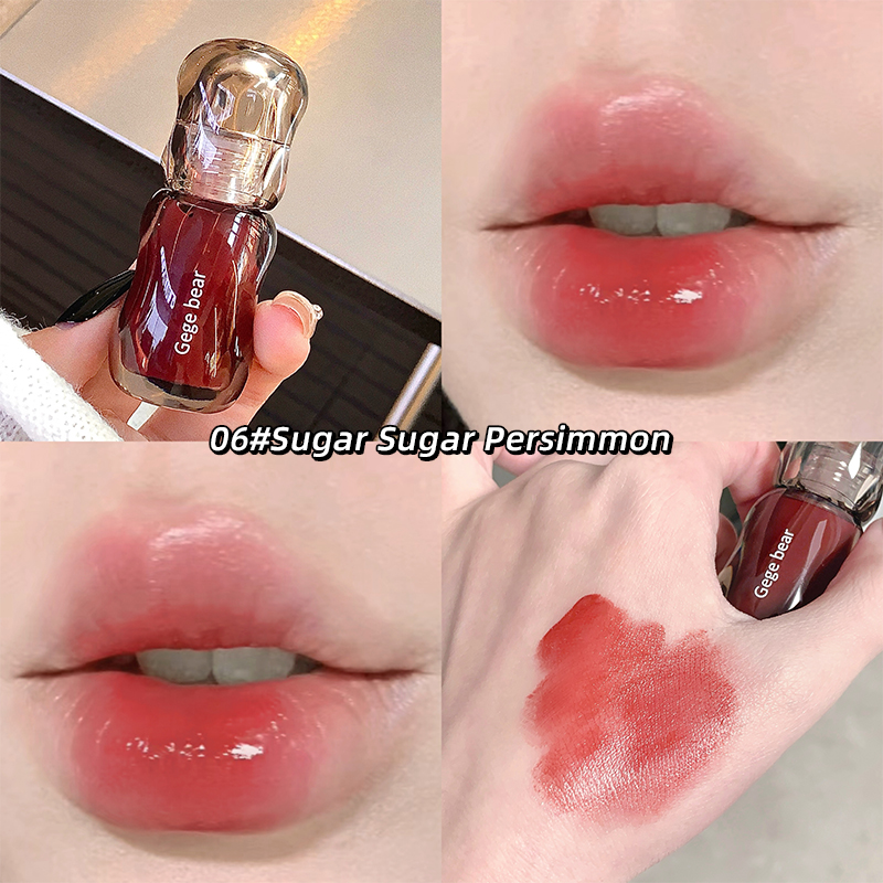 Hidratante lábios carnudos efeito espelho cor labial textura não gordurosa pigmento labial líquido não é fácil de colar levemente esmalte labial