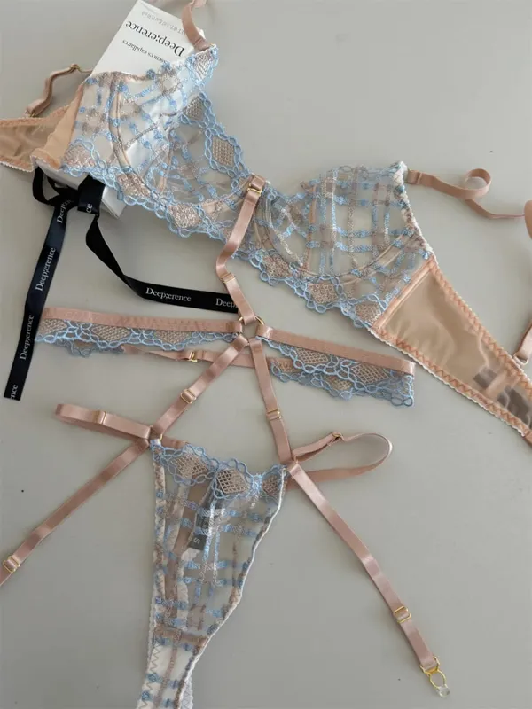 Charmoso lingerie de renda seda fina sexy anel de aço fino suporte superior reunido conjunto sutiã feminino push up sutiãs tangas terno