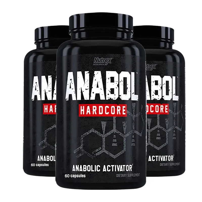 Anabol Hardcore - Cápsulas dietéticas de suplemento muscular, recuperação de crescimento de força muscular magra, acetato de 6-ceto-diosgenina
