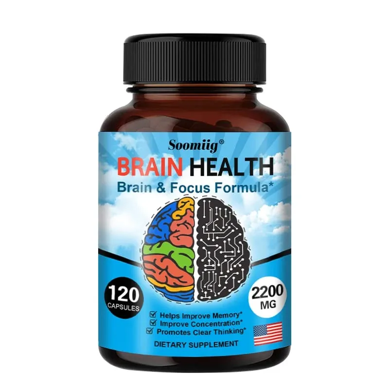 Ginkgo Biloba Cápsulas 1200mg Suporta Memória Função Cerebral e Prontidão Mental Suplemento de Saúde Cerebral 30/60/120 Capsuels