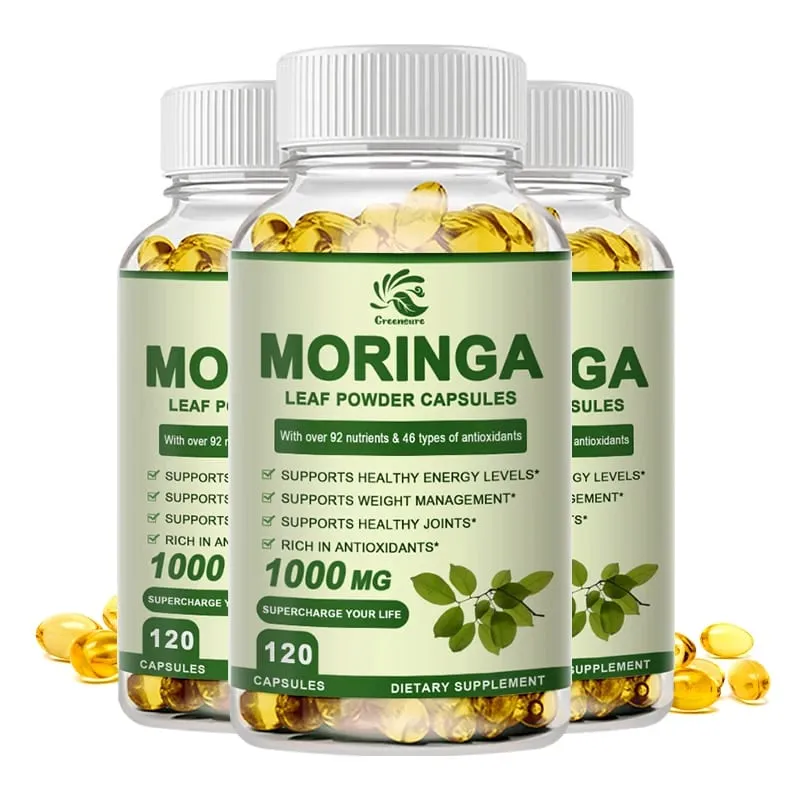 Greensure Moringa Oleifera 1000 mg Cápsulas Potência Extra Extrato 50:1 Antioxidante Energizante 60/120 Cápsulas Vegetarianas