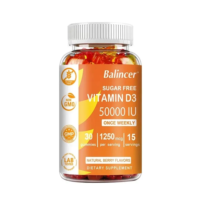 Vitamina D3 de alta potência 50 000 UI - Suporte imunológico, ossos, dentes, coração e nervos, antioxidante para saúde - sem glúten, não OGM