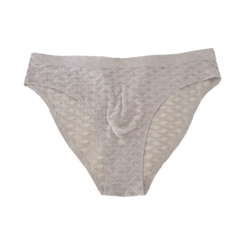 Calcinha de malha fina roupa interior masculina transparente cintura baixa cuecas de seda gelo bolha u convexo bolsa masculina cuecas triângulo masculino