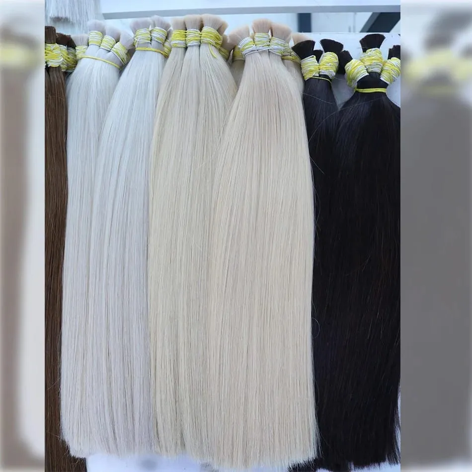 No Weft Virgin Bulk Human Hair Human Hair For Braiding 100% Unprocessed Human Hair Bulk Extensions Brazilian Natural Boho Braids