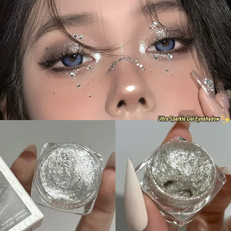 Sombra única - Ultra Sparkle Glitter, acabamento sedoso, fosco e luminoso perolado para uma aparência diária ousada e delicada de maquiagem dos olhos