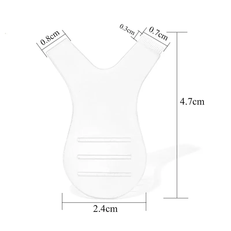 Escova transparente em forma de y para levantar cílios, mini pente de plástico reutilizável, escova modeladora de cílios, acessório de ferramenta de escova modeladora 3D