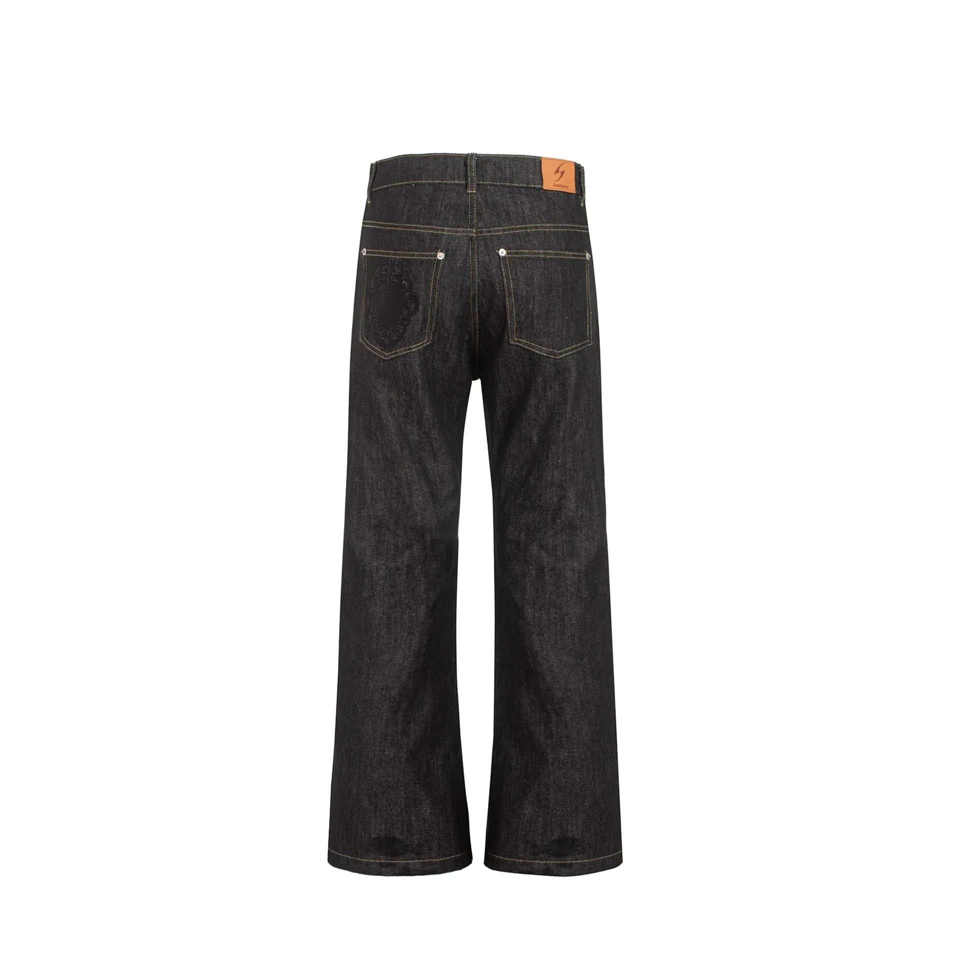 2026 Primavera Original Vaca Scimitar Bootcut Jeans Calças Commuter Masculinas Calças Bordadas — image 5