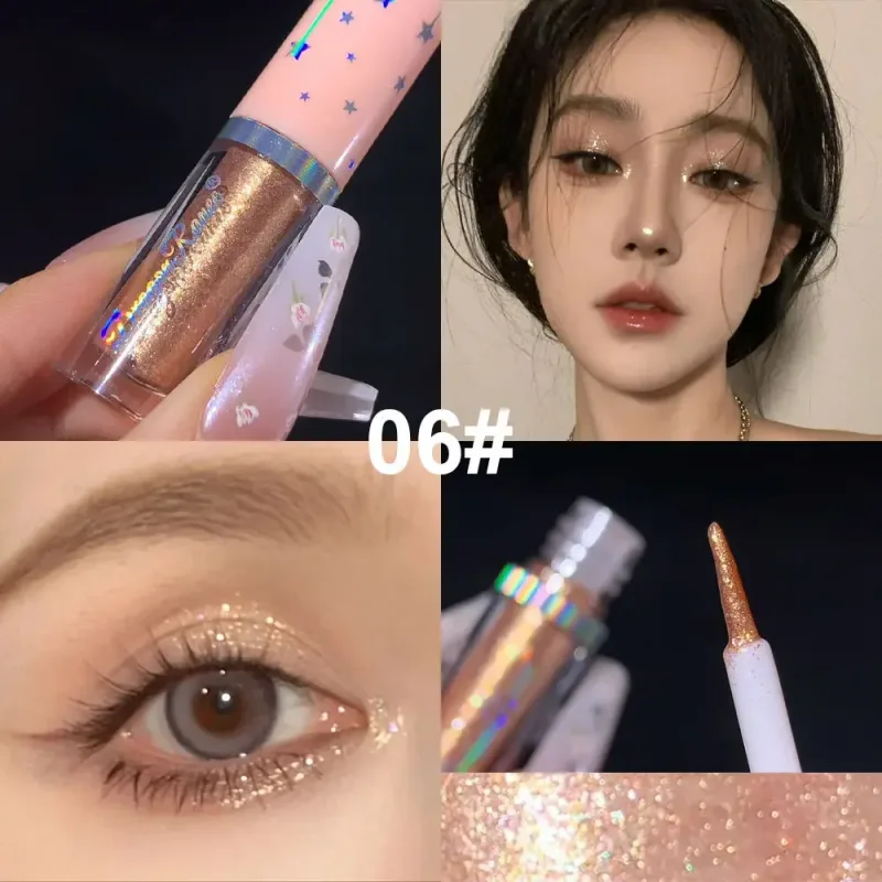 Blue Sequins Liquid Eyeshdaow Glitter Gel Shiny Metallic Eyeliner Pen Diamond Shimmer Waterproof Eye Beauty Party Makeup Tool