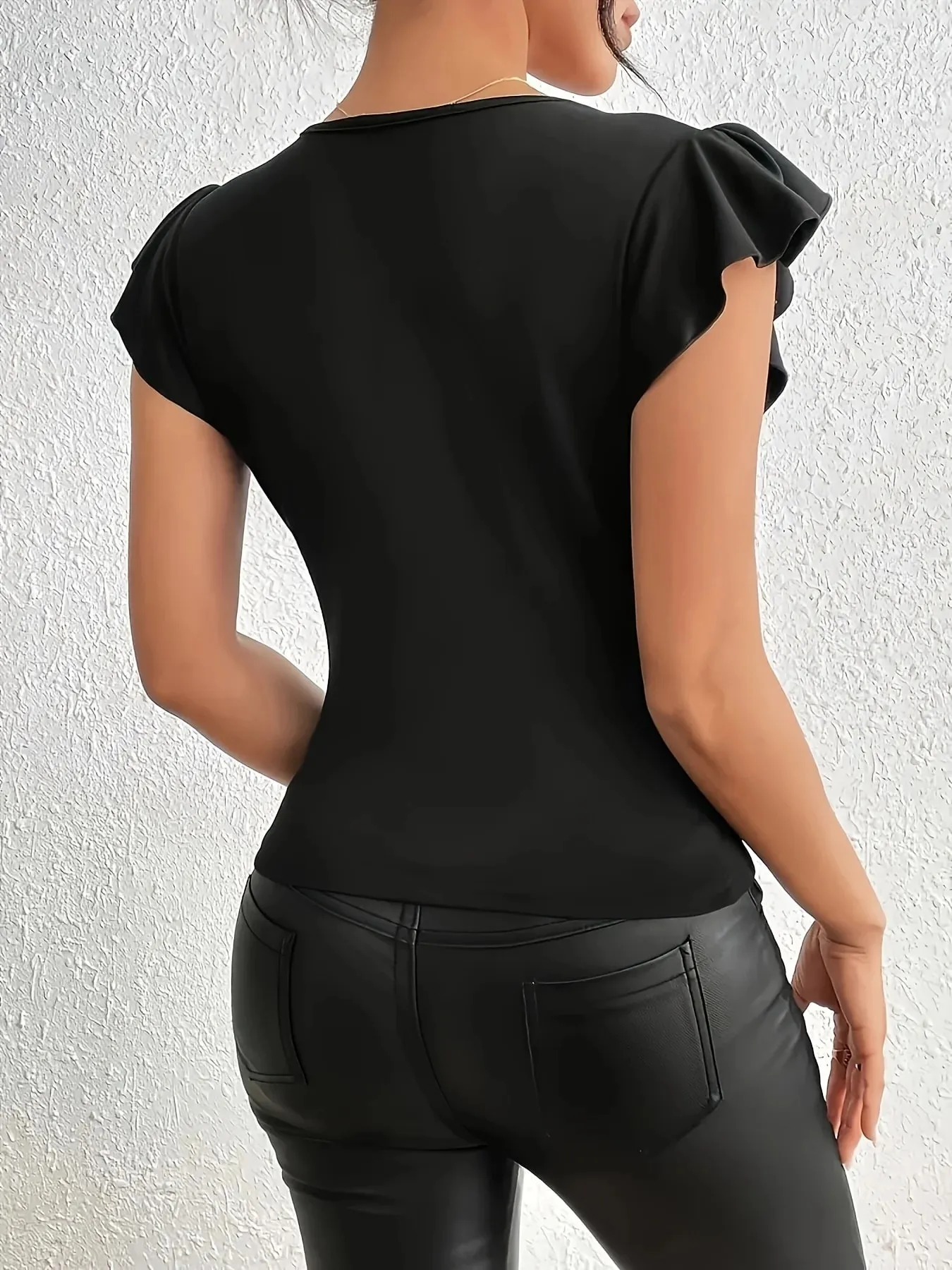Sexy Deep V Sheer Mesh Patchwork Manga Flutter Slim Fit Bodysuit