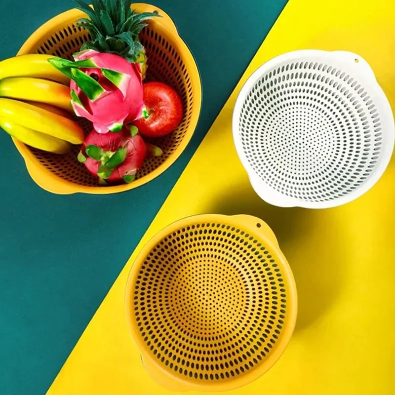 6PCS Kitchen Sink Vegetable Drainer Fruit Basket for Multifunctional 3 Size Stackable Washing Basin Vegetable Drain Basket Basin