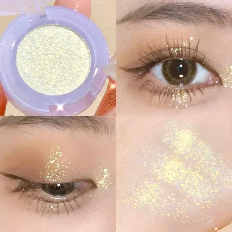 Monocromático glitter sombra perolado iluminador em pó maquiagem diamante paleta de sombra de olho brilhante maquiagem cosméticos