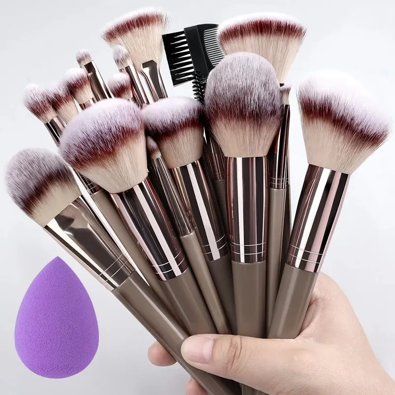 Conjunto de pincéis de maquiagem, 10/32 peças, pó macio, base, contorno, blush, corretivo, sombra, iluminador, ferramenta de beleza